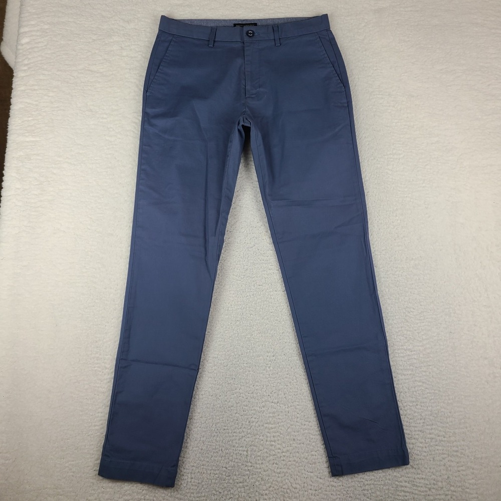 Banana Republic Mason Chino Pants Mens 32x34 Blue Solid Skinny Cotton NWOT